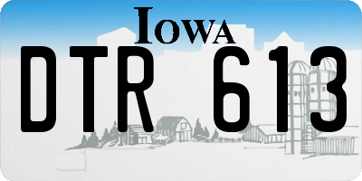 IA license plate DTR613