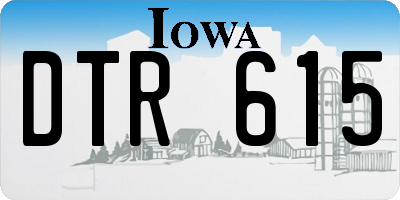 IA license plate DTR615