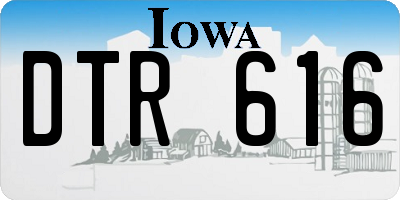 IA license plate DTR616