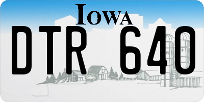 IA license plate DTR640
