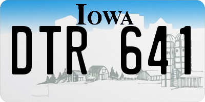 IA license plate DTR641