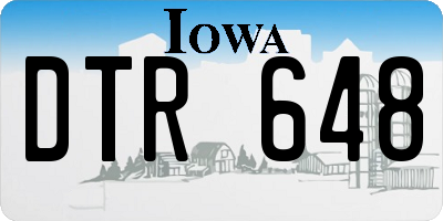 IA license plate DTR648