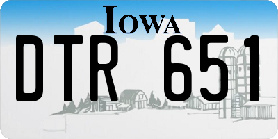 IA license plate DTR651