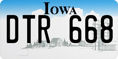 IA license plate DTR668