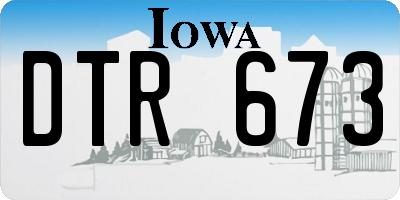 IA license plate DTR673