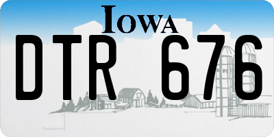 IA license plate DTR676