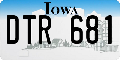 IA license plate DTR681