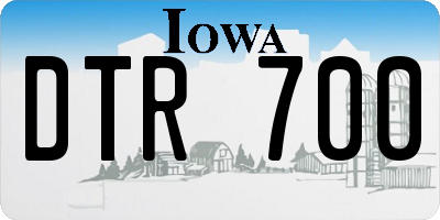 IA license plate DTR700