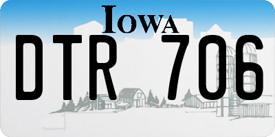 IA license plate DTR706