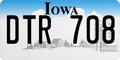 IA license plate DTR708