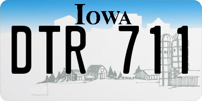 IA license plate DTR711