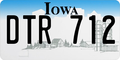 IA license plate DTR712