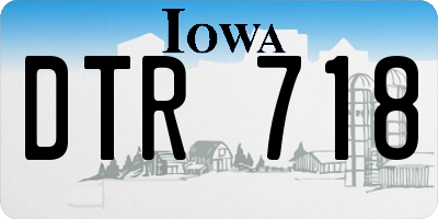 IA license plate DTR718