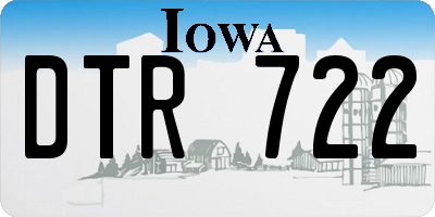 IA license plate DTR722