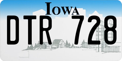 IA license plate DTR728