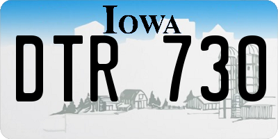 IA license plate DTR730