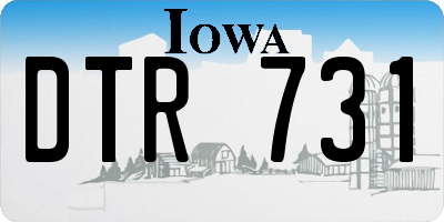 IA license plate DTR731