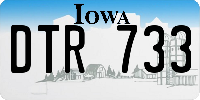 IA license plate DTR733
