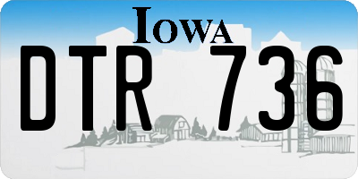 IA license plate DTR736