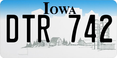 IA license plate DTR742