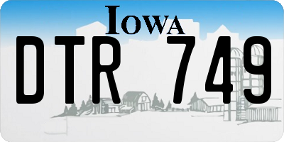 IA license plate DTR749