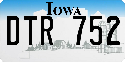 IA license plate DTR752