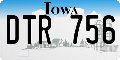 IA license plate DTR756