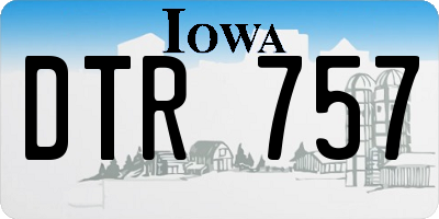 IA license plate DTR757