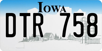 IA license plate DTR758