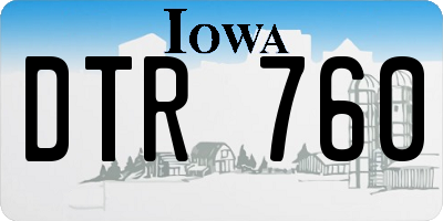 IA license plate DTR760