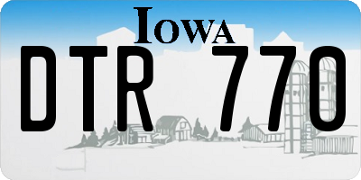 IA license plate DTR770