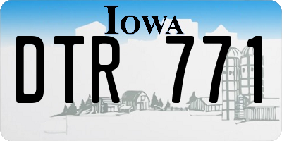 IA license plate DTR771