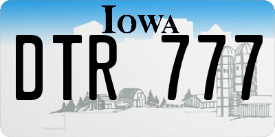 IA license plate DTR777