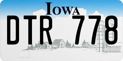 IA license plate DTR778