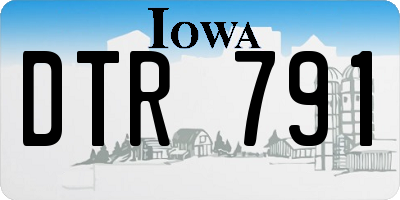 IA license plate DTR791