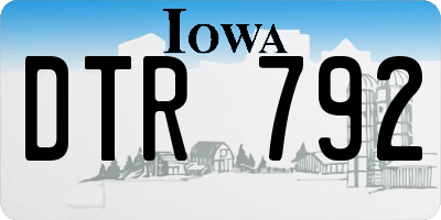 IA license plate DTR792