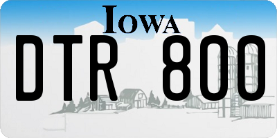 IA license plate DTR800