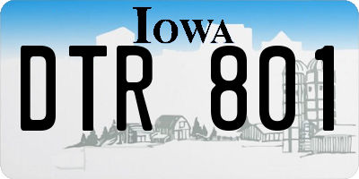 IA license plate DTR801