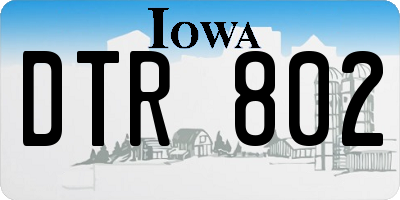 IA license plate DTR802