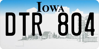 IA license plate DTR804
