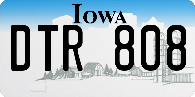 IA license plate DTR808