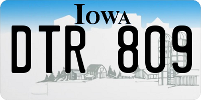 IA license plate DTR809
