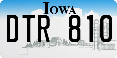 IA license plate DTR810