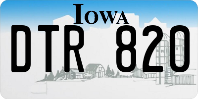 IA license plate DTR820