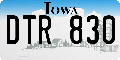 IA license plate DTR830