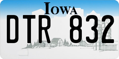 IA license plate DTR832