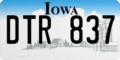 IA license plate DTR837