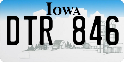 IA license plate DTR846