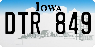IA license plate DTR849