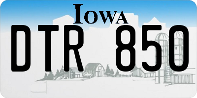 IA license plate DTR850